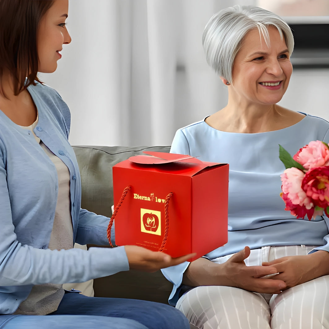 Eternal Preserved Rose & Necklace Gift Set – Real Red Rose